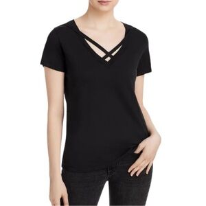 Philanthropy Black Criss-Cross Tshirt NWT